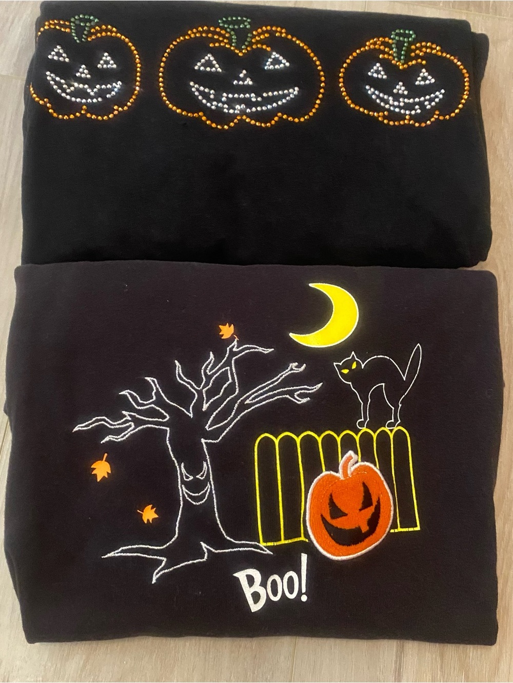 Halloween Pumpkin & Black Cat Graphic Tee Shirt bundle 1X